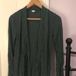 Long J. Crew striped cardigan